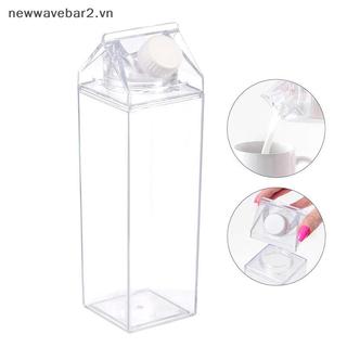 [Mới] Bình Nước Thùng Sữa 500 / 1000ML Sữa Vuông Cà Phê Nước ép Trà Bảo Quản Sữa Trong Suốt Cho Thể Thao Ngoài Trời, Cắm Trại Tập Gym.