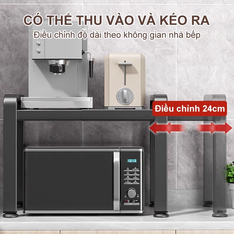 Kệ Lò Vi Sóng thép cacbon Có Thể Điều Kệ Để Lò Vi sóng nước và chịu nhiệt độ cao Kệ để đồ Đa năng