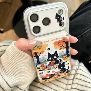 Mèo đen Akino Đối với iPhone 17/16Pro Corning Shell Dán da đơn giản mới
