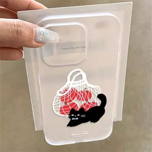 Red Black Cat cho trường hợp iPhone 17pro iPhone 15/14/13pro Skin Scrub