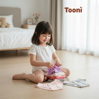 Combo 3 quần chip tam giác Toonì chất Modal mềm mịn kháng khuẩn cho bé gái 10-40kg Bubbybaby-GV