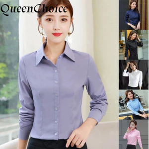 Áo sơ mi nữ màu tím dài tay, phù hợp làm việc