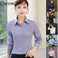 Áo sơ mi nữ màu tím dài tay, phù hợp làm việc