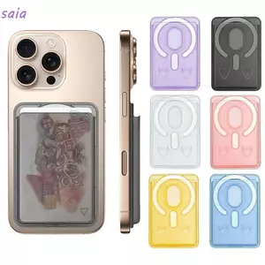 SAIA Cho Ví MagSafe, Giá Đỡ Thẻ Từ Điện Thoại Đơn Giản Chống Trầy Xước, Túi Đựng Thẻ Điện Thoại Acrylic Trong Suốt Bền Cho 17 16 15 14 13 12 11