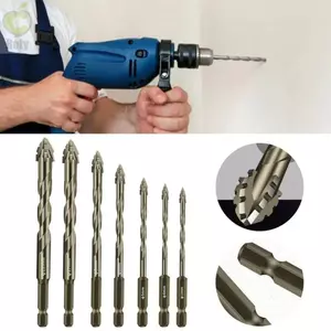 Mũi khoan lệch tâm ROLY, Mũi khoan gạch bốn đầu xiên, Bộ mũi khoan bê tông có răng cưa chất lượng cao Bộ dụng cụ khoan bê tông có độ cứng cao