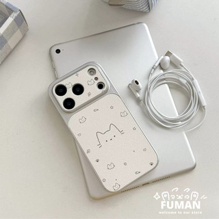 Ốp Điện Thoại Mèo Đơn Giản Cho iPhone 17 Pro Max Air 16E 16 15 14 Plus 13 12 11 Pro Max XR XS Max X 8 7 Plus SE3 SE2 2022 Vỏ Da PU Ins Style Vỏ Mềm Chống Sốc Kitty Dễ Thương