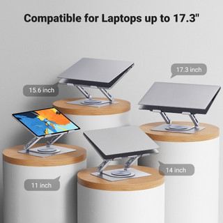 Giá đỡ máy tính xách tay UGREEN Giá đỡ đế xoay 360° máy tính bảng cho MacBook Pro Air Notebook lên tới 17.3 Inch/iPad
