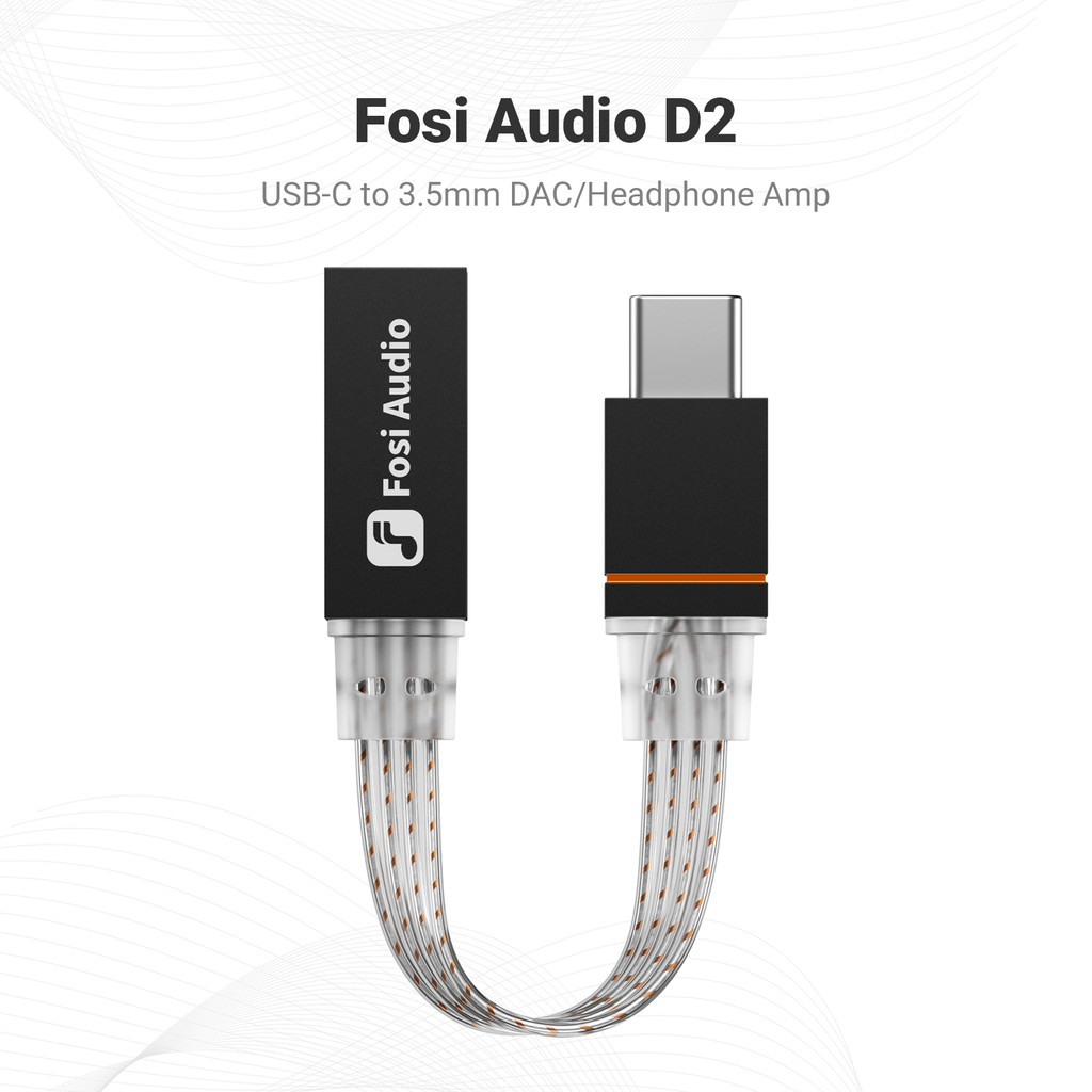 Bộ khuếch đại tai nghe Fosi Audio D2 DAC Nhôm USB-C sang 3.5mm Hỗ trợ đầu vào MIC CX31993 Chip Type-C