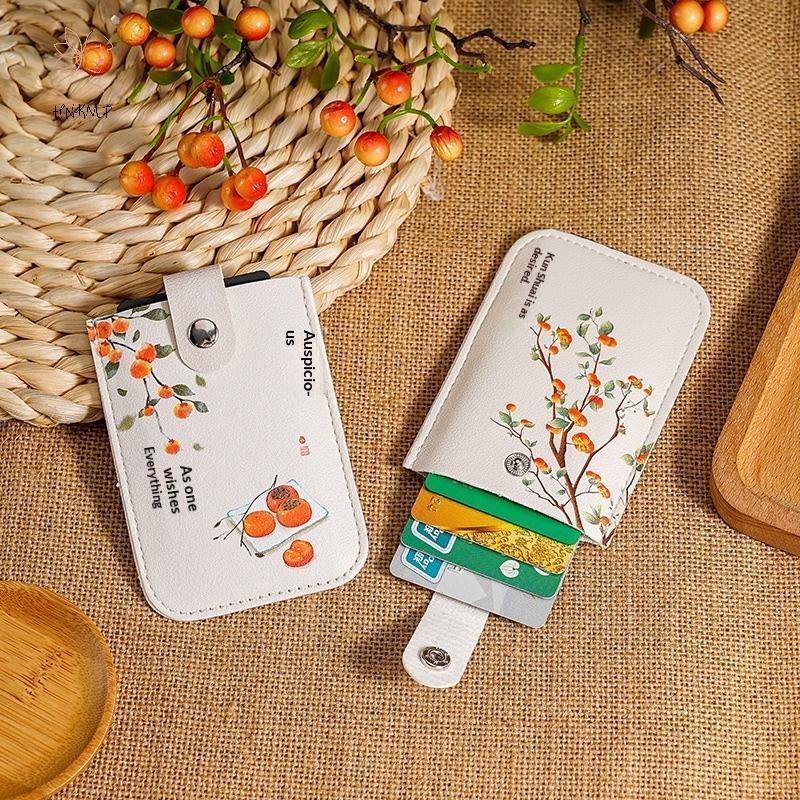 HNKMP Phim Hoạt Hình Nhiều Lớp Che Khuyết Điểm Ví Thẻ Mini RFID Áo Kéo Ra Loại Đựng Thẻ ID 4 Thẻ Nhà Thơ Ví Da PU.