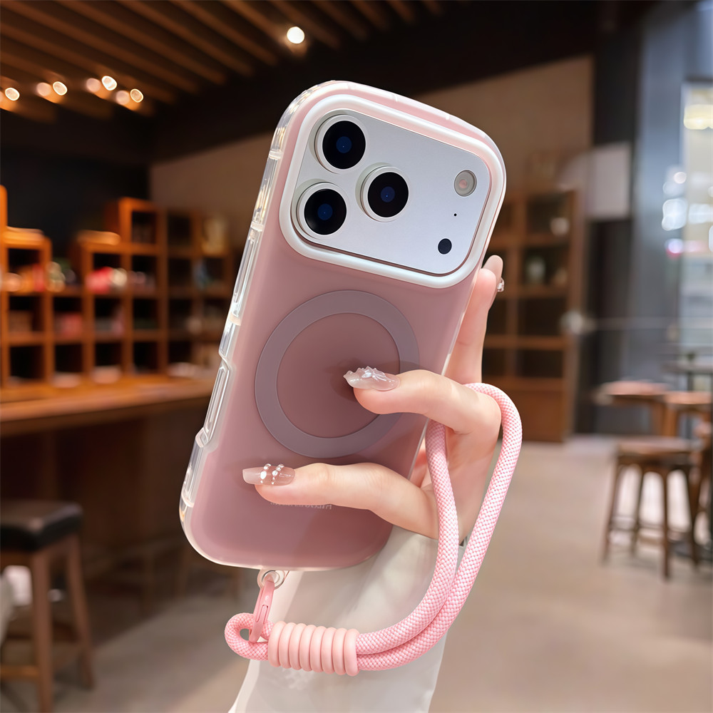 Ốp điện thoại từ tính màu tương phản mờ cho iPhone 17 Pro Max 16 13 14 15 pro max Bảo vệ ống kính chống rơi Vỏ cứng bảo vệ điện thoại