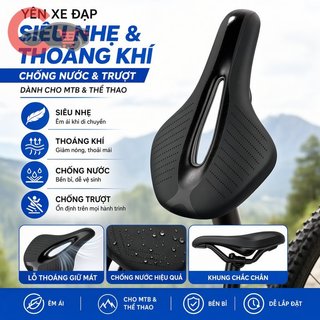 Yên Xe Đạp Thể Thao Đường Trường Pu Nubuck, Thoải Mái Và Êm Ái
