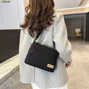 Túi Đeo Vai MINIMALY, Túi Đeo Ngang Màu Trơn Dung Tích Lớn, Vải Mềm Đa Năng Thiết Kế Túi Messenger Nam Nữ