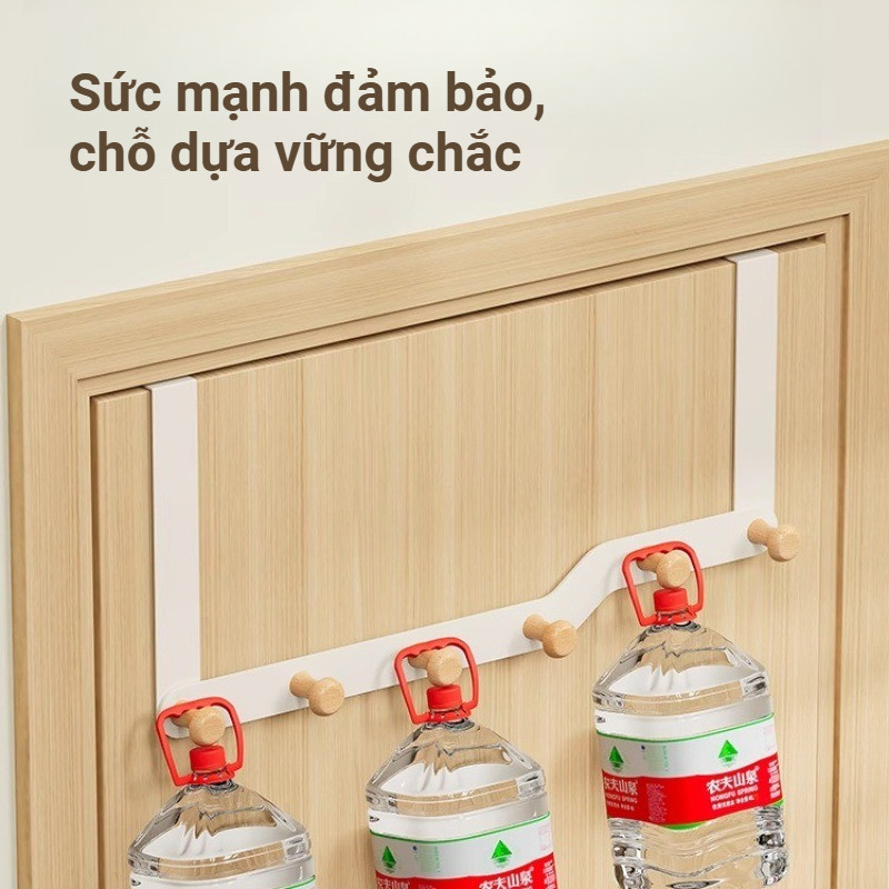 Móc Treo Cửa Không Khoan Đa Năng – Thép Carbon Chống Gỉ, Treo Quần Áo, Túi Xách, Phòng Ngủ & Phòng Tắm