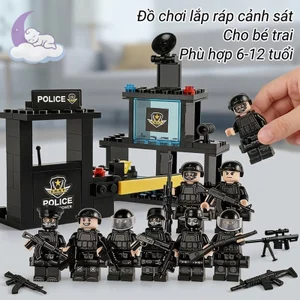 Quân Đội Khối Xây Dựng Bộ Hình ABS Mini Lính Đồ Chơi Cảnh Sát SWAT Nhân Vật Hành Động Bé Trai Chơi