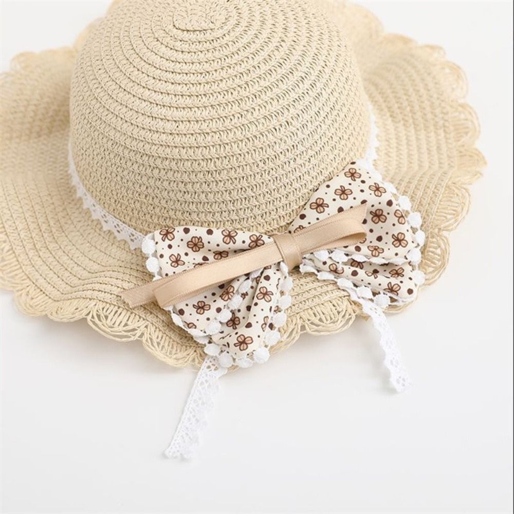 Mũ chống nắng bé gái HOBBYIN, Mũ chống nắng nhiều màu dễ thương cho trẻ em, Mũ rơm thời trang 2-8 tuổi mùa hè