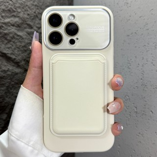 Ốp Lưng Thẻ Từ Cửa Sổ Lớn Silicon Sang Trọng Cho Điện Thoại Di Động iPhone17 Pro Max 16 15 14 Pro Max Bảo Vệ Camera Chống Sốc Ốp Lưng Mềm Chống Rơi