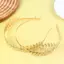 AqToCna Vương miện tiara lá vàng, phụ kiện tóc cô dâu cưới
