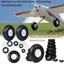 SMILE Tail Fxed Wing Máy Bay Bánh Xe Hub, 0,75 "- 5" Inch Cao Su Trẻ Em Máy Bay Đồ Chơi Phần, Đen DIY Máy Bay Phụ Kiện Thay Thế Máy Bay RC