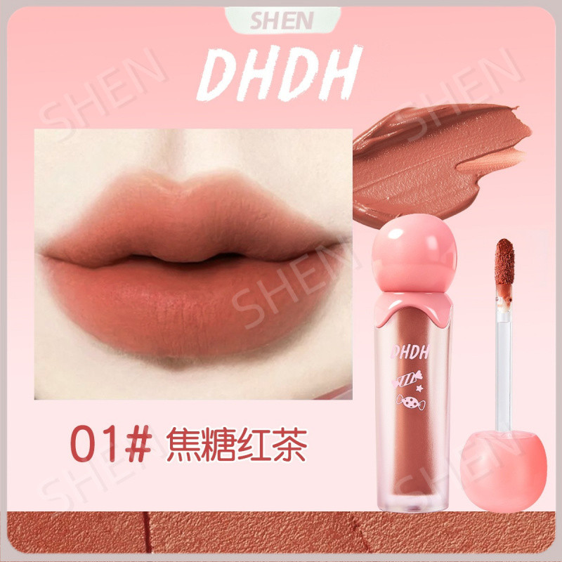 D.G Cloud Mist Zero Feeling Velvet Lip Gloss Matte Silky Color Rendering Non Easy to Stick Cup Lip Gloss Beauty Li