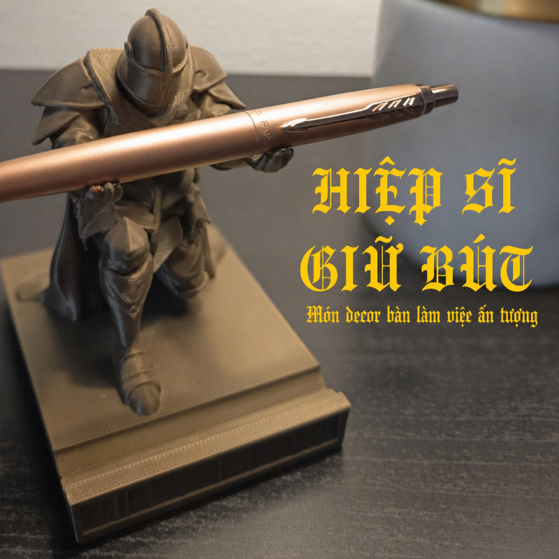 Hiệp Sĩ Cầm Bút Để Bàn Decor – Giá Đỡ Điện Thoại, Hộp Cắm Bút Sáng Tạo, Phụ Kiện Văn Phòng, Quà Tặng Độc Đáo