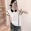 Áo len lụa băng Dopamine Ve áo thun ngắn tay mùa hè Thiết kế phong cách mới Cảm giác thời trang phù hợp
