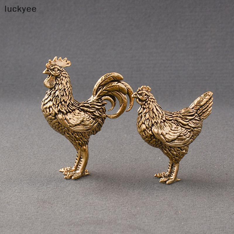 Luckyew 1 / 2 Chiếc Thu Nhỏ Đồng Gà Trống Và Gà Mái Đồ Trang Trí Đồng Chắc Chắn Gà Trống Tượng Nhỏ Văn Phòng Để Bàn Đồ Trang Trí Trà Đồ Trang Trí Thú Cưng TQ