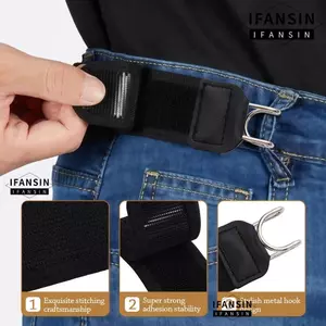 Móc thắt lưng FANSIN co giãn thoải mái, điều chỉnh được, phù hợp nam nữ với móc kim loại