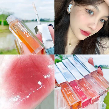 Hạnh phúc gấp đôi!Joco Water Gloss + Matte Double-Headed Lip Glaze Small Silver Bar Mirror Lip Gloss Glass Lip Matte Lip Mud