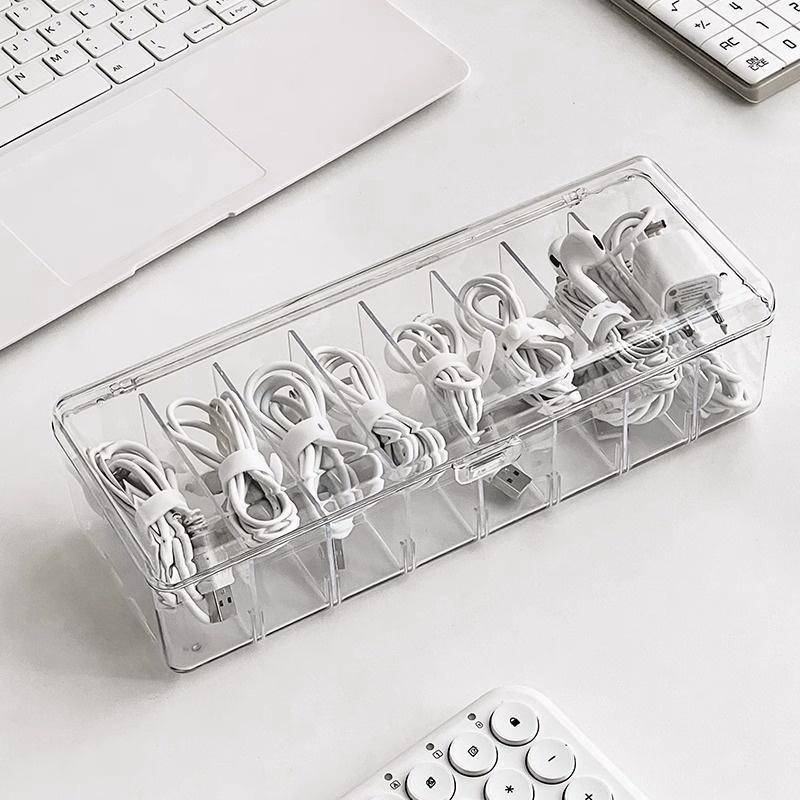 {BUDDI} Hộp đựng điện thoại di động bằng nhựa trong suốt và hộp lưu trữ cáp dữ liệu Lưu trữ đa chức năng cho văn phòng {buddingenergy}