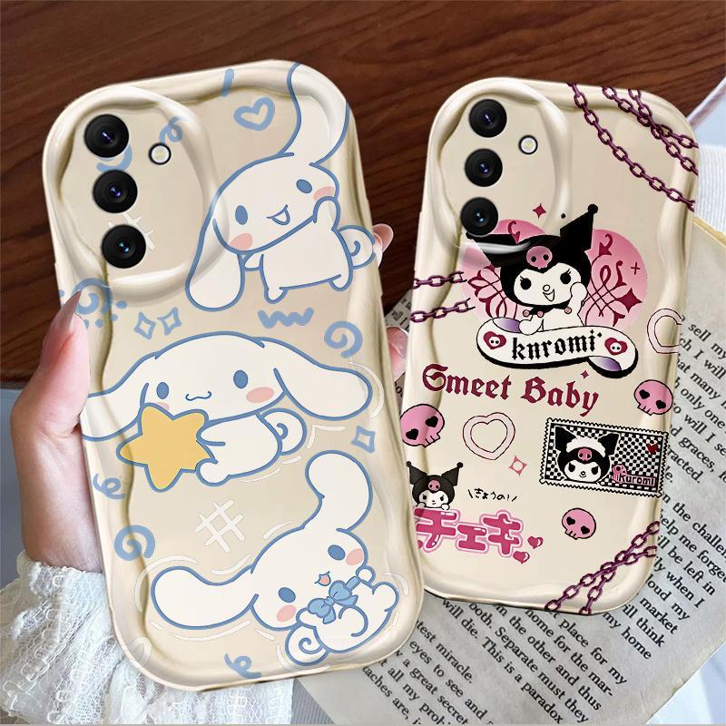 Thích Hợp Cho Samsung A04S A05S A13 5G A14 A15 A16 A17 A25 A35 A55 A56 Phụ Kiện Kem 3D Mềm Kuromi Cinnamoroll TPU Vỏ Điện Thoại Chống Sốc