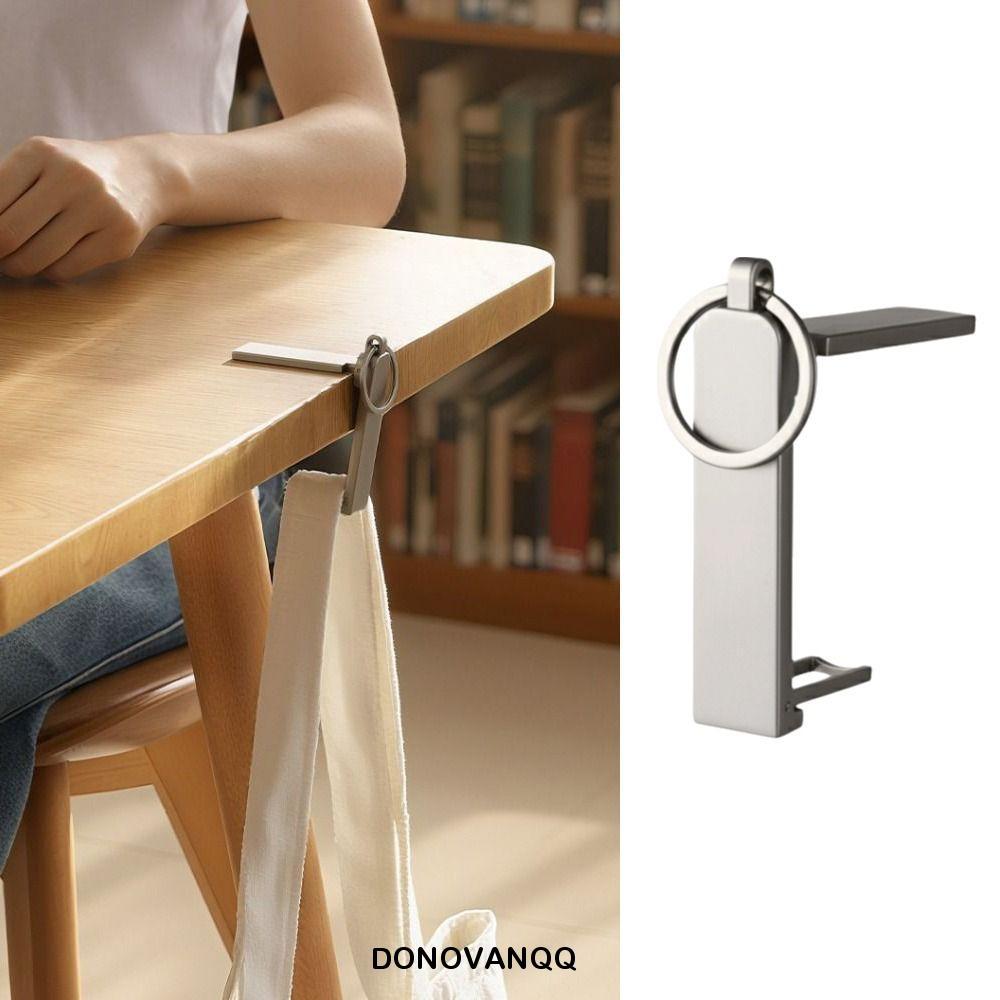 Móc treo bàn DONOVANQQ, Móc treo ba lô cạnh bàn Mini bằng hợp kim kẽm, Kẹp không khoan chịu lực mạnh Dễ dàng lắp đặt Giá đỡ ba lô bên bàn Sử dụng cho học sinh