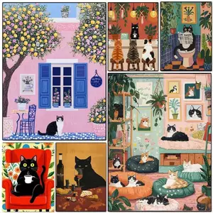 Cute Cat Pet Aesthetic Wall Art Canvas Painting Art Home Wall Decor Canvas Poster