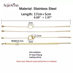 AqToCna 6Pc Hình Học Mặt Dây Chuyền sel Nữ sel Lá Tròn Dây Xích Lắc Tay Trang Sức AqToCna