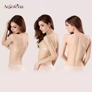 AqToCna 1 Áo Ngực Vô Hình Cho Nữ Push Up Áo Ngực Silicon Cho Đám Cưới Stiy Áo Ngực Có Thể Tái Sử Dụng Với Dây Đeo Trong Suốt Baless Bralette Đồ Lót Top AqToCna