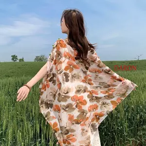 Khăn choàng chống nắng DARON, Nút thắt tua rua Cardigan Cape, Thời trang mỏng Paisley Phong cách quốc gia lớn Áo choàng ngày lễ