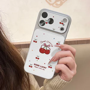 Ốp lưng iPhone họa tiết anh đào Bao da mềm cao cấp đựng máy ảnh - iP 7/8/X/XS/XR/11/12/13/14/15/16/17/Plus/Air/Pro/Max