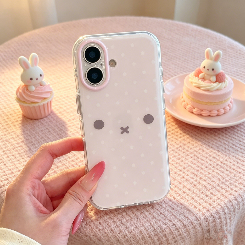 Ốp Điện Thoại Thỏ Miffy Chấm Bi Cho IPhone 17 Pro Max 17 16 15 14 Vỏ Bảo Vệ Chống Sốc KKYH