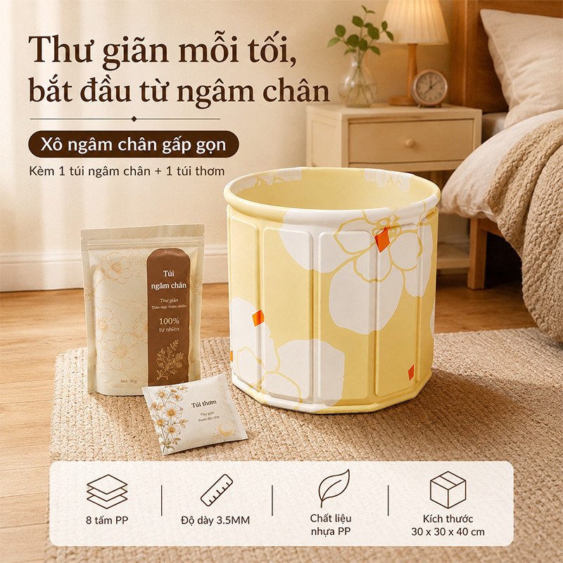 Xô Ngâm Chân Gấp Gọn Chất Lượng Cao Cách Nhiệt Chất Lượng Cao Từ 7 Lớp Vải Oxford Chống Thấm Nước Và Cách Nhiệt