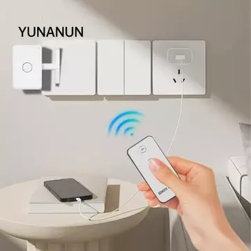 Công cụ chuyển đổi ánh sáng YUNAUN, Công tắc bấm nút tự động thông minh, Công tắc điều khiển từ xa USB có thể sạc lại Điều khiển không dây Công tắc điều khiển từ xa Điều khiển công tắc đèn