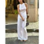Set linen trắng áo sát nách dáng peplum xoè xẻ tà + quần suông rộng thanh lịch, trẻ trung MyaHouse