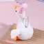 E-WOITD 20CM Sang Trọng Ngỗng Trắng Móc Khóa Lông Tơ Động Vật Mặt Dây Chuyền Túi Quyến Rũ Xe Treo Quà Cho Thanh Thiếu Niên Và Trẻ Em E-WOITD