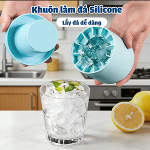 Cốc Làm Đá Silicone 60 Viên Hình Trụ GADI, Thiết Kế Bóp Trợ Lực Tách Đá Dễ Dàng Tuyệt Đối Không Đau Tay