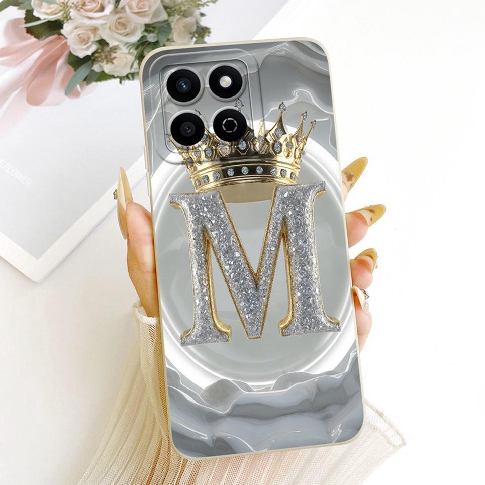 Ốp Điện Thoại Có Họa Tiết Chữ Cái Ban Đầu Dành Cho Honor 200 Smart Honor X7C 4G 5G Vỏ Silicon Lỏng Mềm Chống Sốc