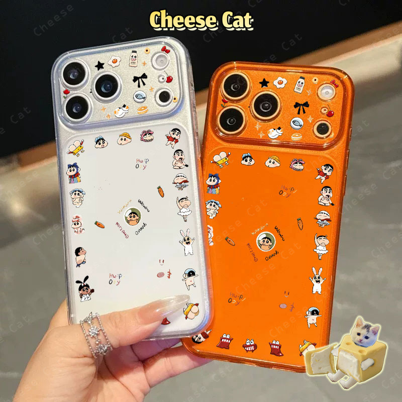 Chuyển sang tuổi 17PM Shin Ốp điện thoại bảo vệ họa tiết ống kính dễ thương cho iPhone Xs XR 11 12 13 14 15 16 Pro Max