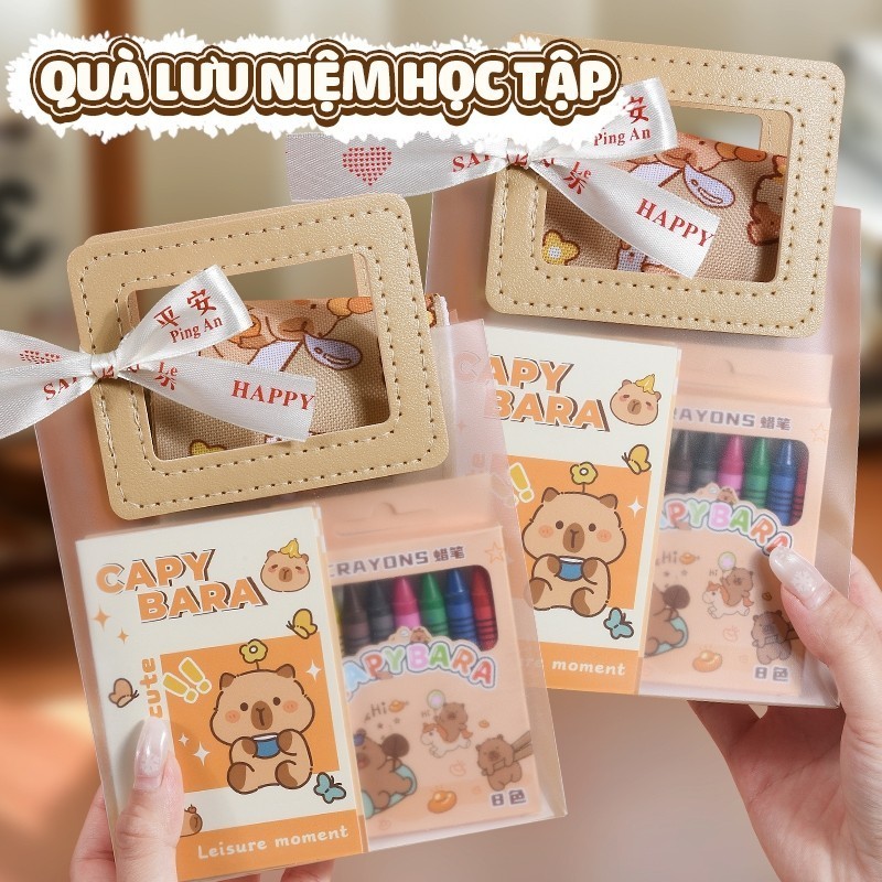 Set Quà Tặng Văn Phòng Phẩm - Kết Hợp Họa Tiết Capybara Dễ Thương, Phù Hợp Làm Quà Sinh Nhật, Tốt Nghiệp, 1/6