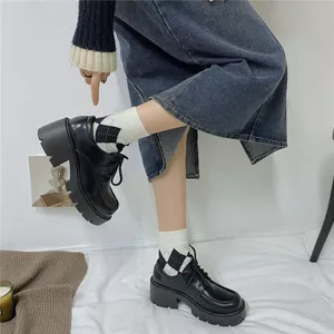 35-43 Size Size Lớn Giày Nữ Đế Dày Cho Nữ 41 Thời Trang Phù Hợp Với Phong Cách Anh Quốc Giày Da Nhỏ 42 Mũi Tròn