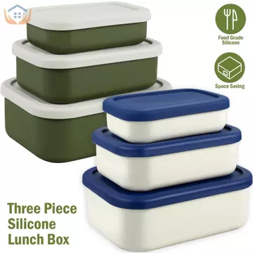3 Hộp Đựng Thực Phẩm Silicon Hộp Bảo Quản Thực Phẩm Bao Gồm Nắp Hộp Bảo Quản Thực Phẩm Chống Rò Rỉ Đựng Chịu Nhiệt Độ Đựng Có Thể Tái Sử Dụng Lò Vi Sóng Máy Rửa Chén SHOPTKC5602