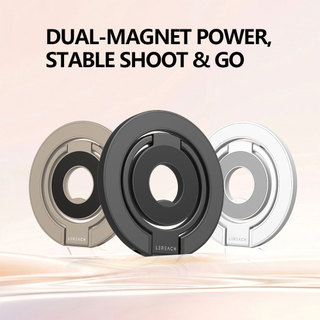 Giá đỡ điện thoại từ tính Lereach để nấu ăn / học tập / du lịch, thiết kế lật hai mặt, 360° Tay cầm vòng có thể điều chỉnh, tương thích với tất cả các điện thoại từ tính