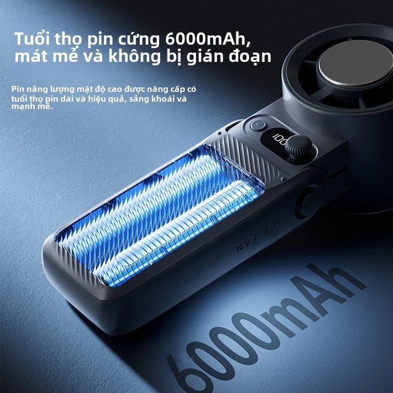Quạt cầm tay mini JF168 Pin 6.000mAh sò lạnh, gió mạnh, Sử dụng 4 - 15h | Bảo hành 12 tháng