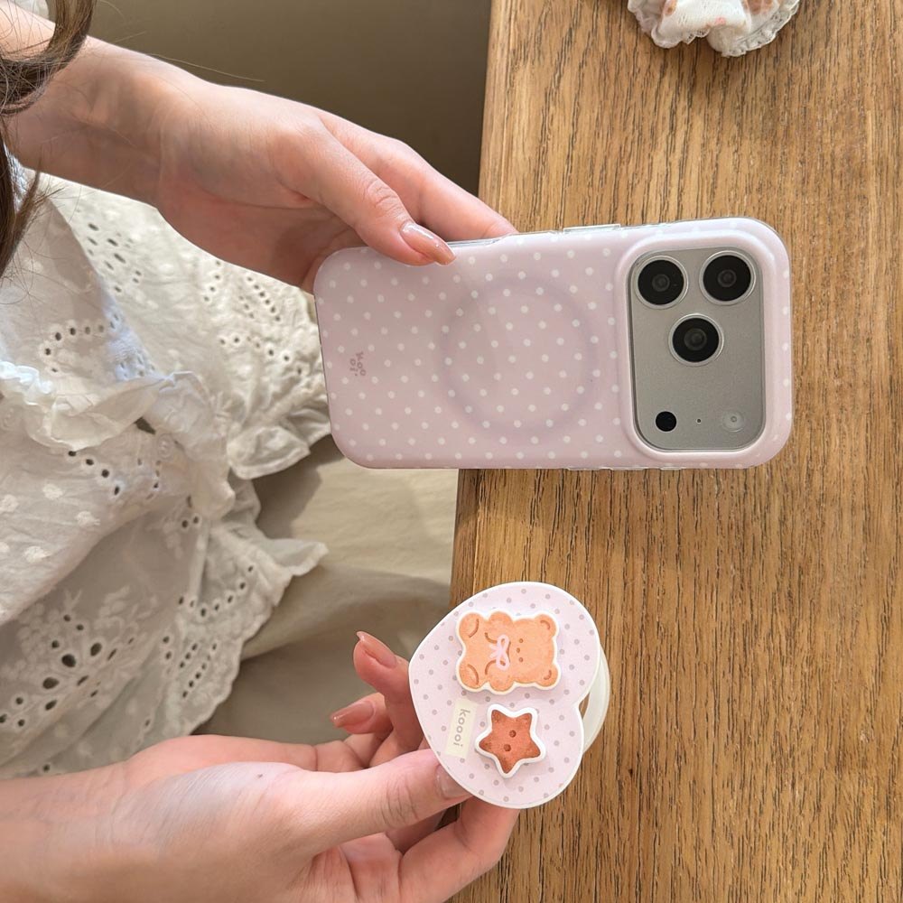 Vỏ cứng Tương thích với iPhone 13 14 14Pro 14ProMax 15 15Pro 15ProMax 16 16Pro 16ProMax 17 17Pro 17ProMax Vỏ nam châm họa tiết trái tim chấm bi màu tím